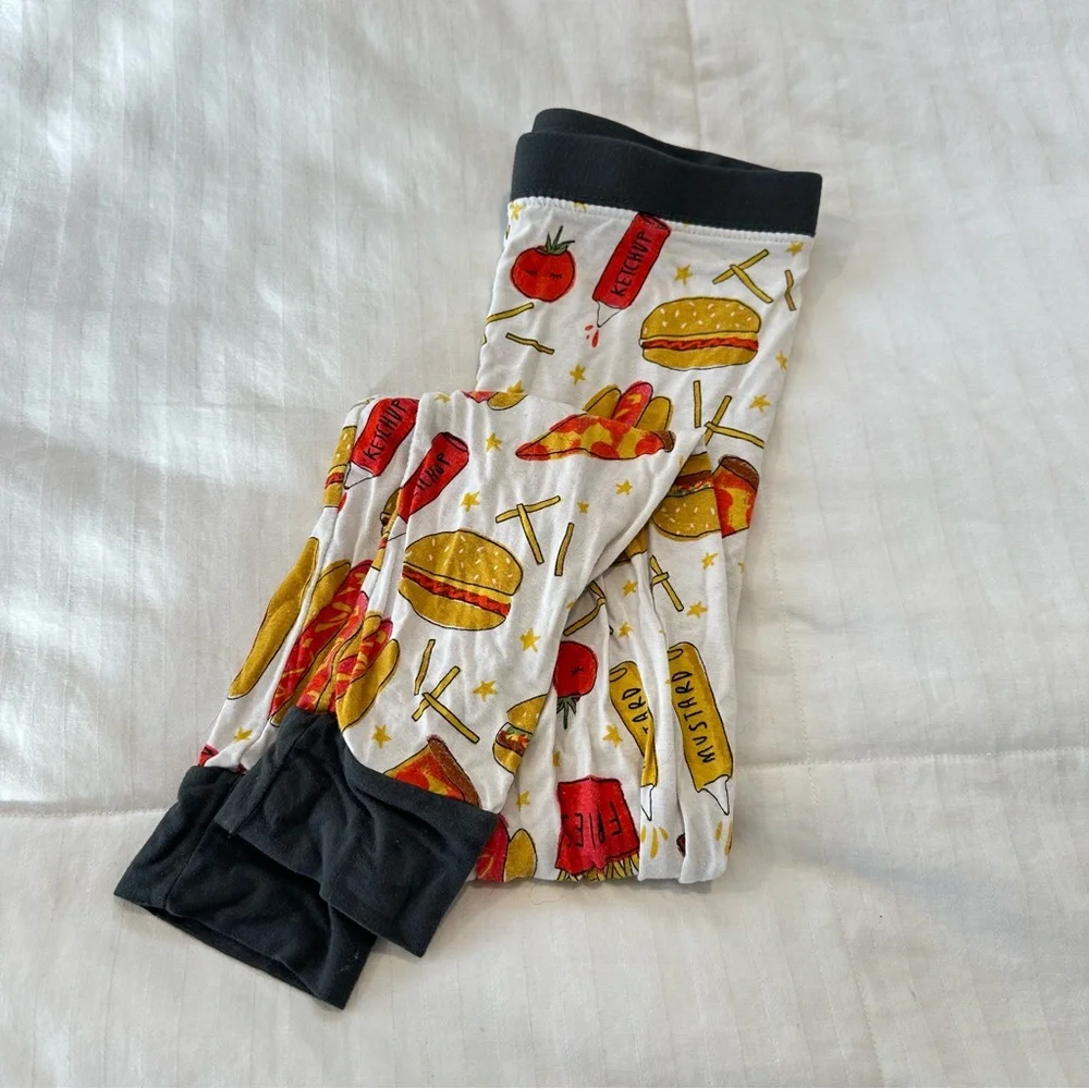 Little sleepies bamboo cotton Fast Food Print Pajamas size 5/6 - Picture 4 of 5